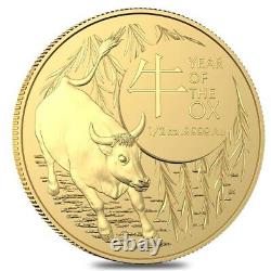 2021 1/2 oz Gold Lunar Year of the Ox Coin. 9999 Fine BU Royal Australian Mint