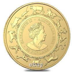 2021 1/4 oz Gold Lunar Year of the Ox Coin. 9999 Fine BU Royal Australian Mint