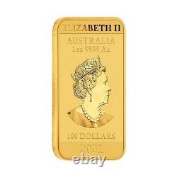 2021 1 oz Gold Australian Dragon Coin Bar $100 BU