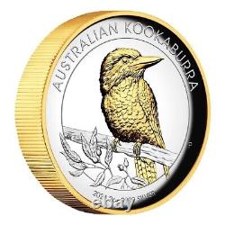 2021 Australian Kookaburra 2oz Silver Proof Gilded High Relief coin 1000 Mintage