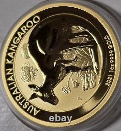 2021 P Australia 1 oz Gold Kangaroo Coin $100 BU. 9999 Perth Mint In Capsule