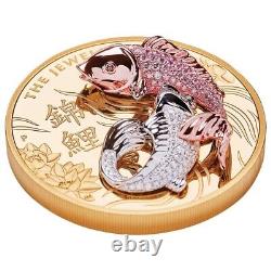 2022 10 oz Proof Gold Jewelled Koi Coin Perth Mint. 9999 Fine (withBox & COA)