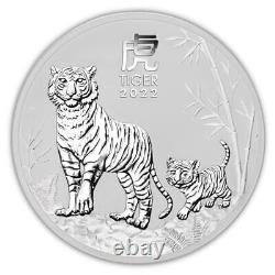 2022 1Kilo Australia Silver Year of the Tiger Brilliant Uncirculated CoA Capsule