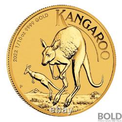 2022 1/10 oz Australian Perth Kangaroo Gold Coin (BU)