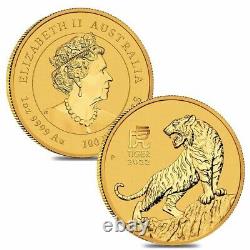 2022 1 oz Gold Lunar Year of The Tiger BU Australia Perth Mint In Cap