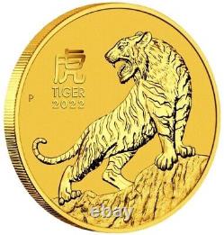 2022 2 oz Year of the Tiger Gold Coin Perth Mint Lunar SeriesIII- Brand New 24k