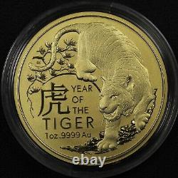 2022 Australia $100 Year of the Tiger 1 Oz Gold Coin Limited 5000 Mintage