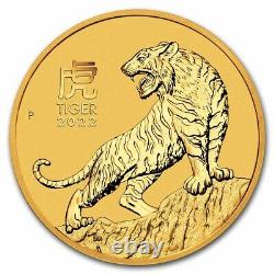 2022 Australia 1/10 oz Gold Lunar Tiger BU (Series III) SKU#237630