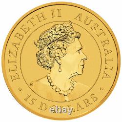 2022 P Australia Gold Kangaroo 1/10 oz Gold $15 Coin GEM BU SKU66531