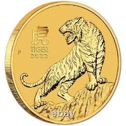 2022 P Australia Gold Lunar Series III Year of the Tiger 10 oz $1000 BU