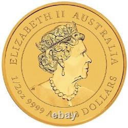 2023 1/2 oz Australian Perth Mint Lunar Year of the Rabbit Gold Coin (BU) 0.9