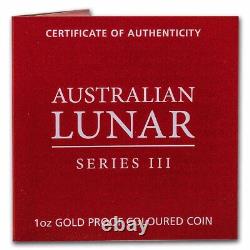 2023 Australia 1 oz Gold Lunar Rabbit PF (Colorized, Box & COA) SKU#270374