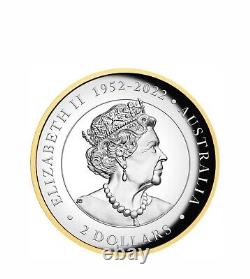 2023 Australian Kookaburra 2oz Silver Proof High Relief Gilded Coin Perth Mint