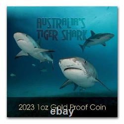 2023 Niue 1 oz Gold Tiger Shark Deadly & Dangerous PF SKU#273590