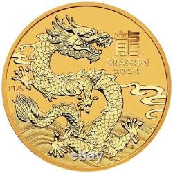 2024 Australia Lunar Series III Year of the Dragon 1/4 oz Gold Coin NGC MS 70
