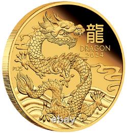 2024 Australia Lunar Series III Year of the Dragon 1oz Gold Proof Coin