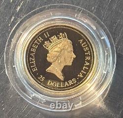 $25 1/4 oz Gold 1998 Australia Nugget Proof Kangaroo Perth Mint #41 Low Mintage