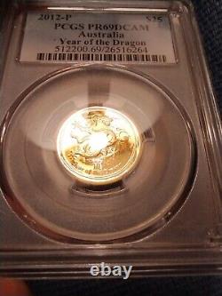 $25.9999 Gold Australian Lunar Year of the Dragon PCGS PR69DCAMVERY RARE