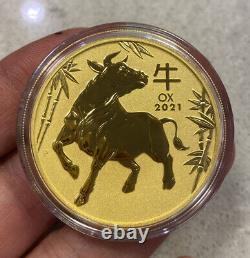 2oz Gold 999.9 Australian Lunar Year of OX 2021 Bullion Coin (Perth Mint)