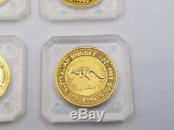 4 1990 Australia 1 oz. 9999 Gold Kangaroo Nugget BU