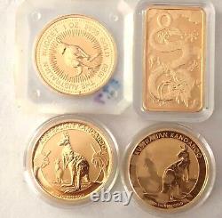 4- Australian 1 Oz, 9999 Fine Gold Coins/bar 1999, 2016, 2019, 2020 See Gold