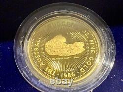 4 Gold Coins 1986 1.85 OZ AUSTRALIAN NUGGET PROOF GOLD Set BOX 999.9 Pure Estate