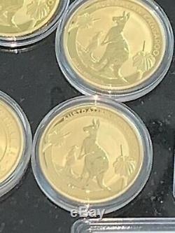(5) 1 Oz 9999 Fine Gold 2020 Australian Kangaroo $100 Coins & 5 Credit Suisse