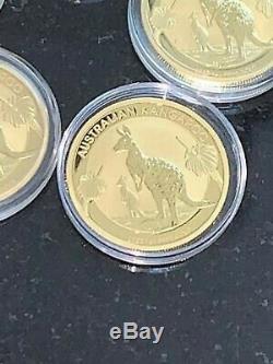 (5) 1 Oz 9999 Fine Gold 2020 Australian Kangaroo $100 Coins & 5 Credit Suisse