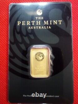 5 gram Gold Bar 999.9 Fine PERTH MINT In Assay