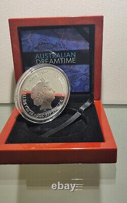 5 oz. 999 silver Australian Dreamtime coin with 24-carat gilded animals