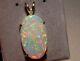 7.75 Ct. Gem Opal Pendant Solid 14 Kt Yellow Gold Great Color Play