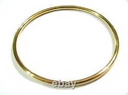 9ct 9kt FULL SOLID Heavy Yellow gold 3mm wide GOLF bangle 65mm inside diameter