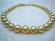 Aaaaa 1811-12mm Natural Real South Sea Golden Yellow Pearl Necklace 14k Gold