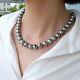 Aaaaa Round Real 18 Inch 9-10mm Natural South Sea Gray Pearl Necklace 14k Gold