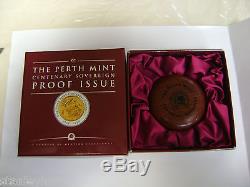 AUSTRALIAN GOLD PROOF Perth Mint Centenary Sovereign 1999 Wt 13g Coin # 5542