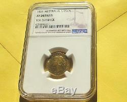 Australia 1864 Gold 1/2 Sovereign Coin Km#3 Ngc Xf Details