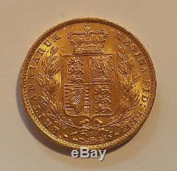 AUSTRALIA / 1877S Full Gold Sovereign, Sheild Reverse Queen Victoria