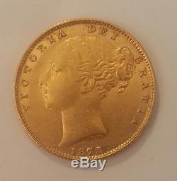 AUSTRALIA / 1878S Full Gold Sovereign, Shield Reverse Queen Victoria