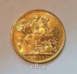 AUSTRALIA / 1880 Sydney Mint Full Sovereign Queen Victoria