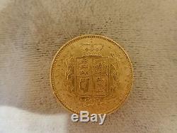 Antique 1864 young Victoria head gold coin full sovereign sheild back London