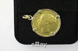 Antique 1873 QUEEN VICTORIA Sovereign Gold Coin pendant Young head and St. George