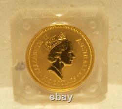 Australia 100 Dollars Gold Coin C 1993 Queen Elizabeth II -1 Oz Kangaroo