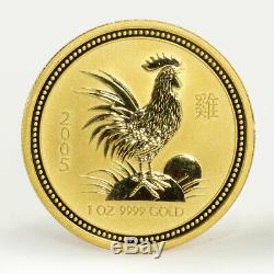Australia 100 dollars Year of the Rooster 1 oz gold coin 2005