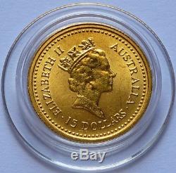 Australia 15 Dollars 1987 999 Gold Little Hero Australian Nugget coin 1/10 Oz