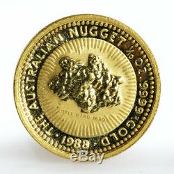 Australia 15 dollars Australian Nugget Bullion gold coin 1/10 oz 1988