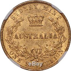 Australia 1864 Victoria Gold Sovereign NGC MS-60
