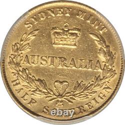 Australia 1866 Victoria Half Sovereign PCGS AU-50 (Catalog value $7,700 in XF)