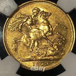 Australia 1879 S Sovereign Ngc Au55 Sydney Gold R46