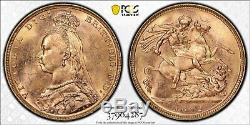 Australia 1892M Gold Sovereign PCGS MS63 Melbourne mint Queen Victoria
