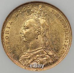 Australia 1892 M 1 Sovereign Sov Gold Coin NGC AU58 Melbourne Victoria Jubilee